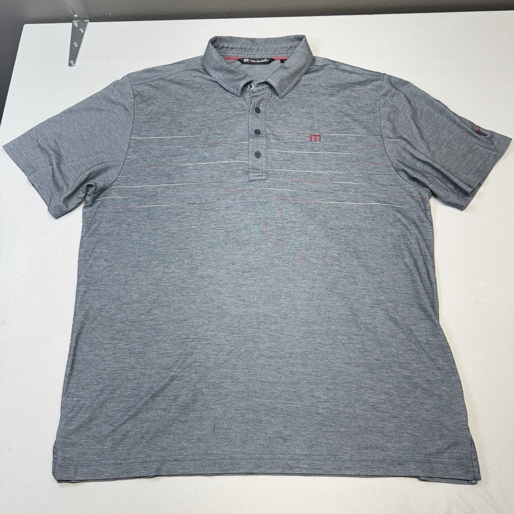 Travis‎ Matthew Gray Multicolor Polo XL Longhorn Logo Golf Casual
